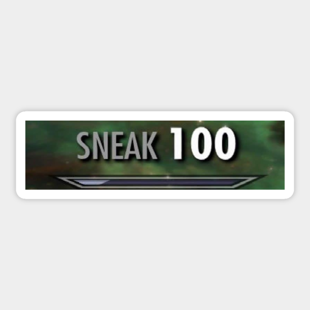 Sneak 100 Skyrim Sticker TeePublic